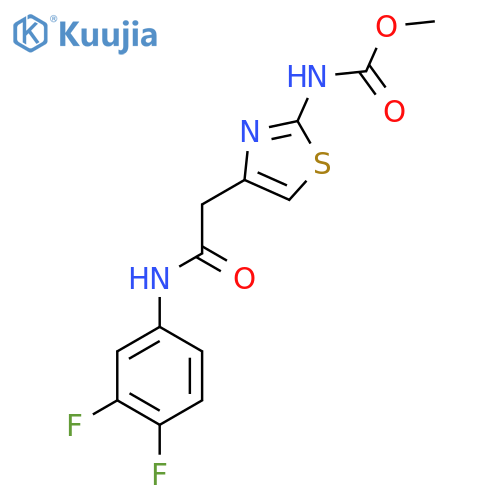 methyl N-(4-{(3,4-difluorophenyl)carbamoylmethyl}-1,3-thiazol-2-yl)carbamate structure