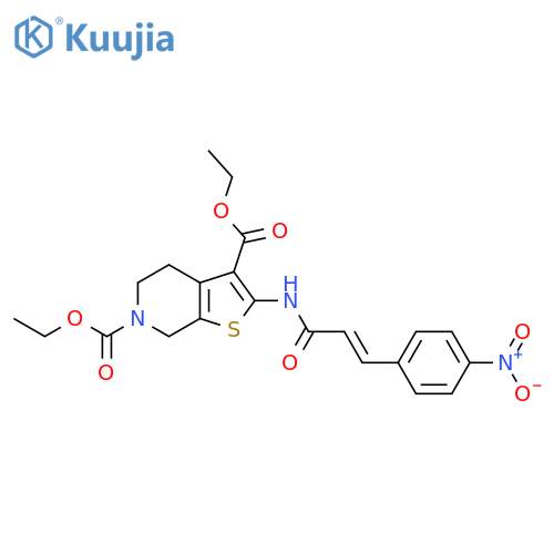 3,6-diethyl 2-(2E)-3-(4-nitrophenyl)prop-2-enamido-4H,5H,6H,7H-thieno2,3-cpyridine-3,6-dicarboxylate structure
