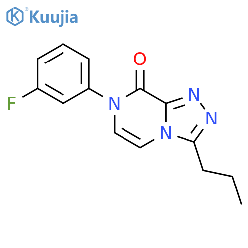 7-(3-fluorophenyl)-3-propyl-7H,8H-1,2,4triazolo4,3-apyrazin-8-one structure
