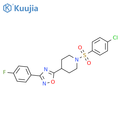 1-(4-chlorobenzenesulfonyl)-4-3-(4-fluorophenyl)-1,2,4-oxadiazol-5-ylpiperidine structure