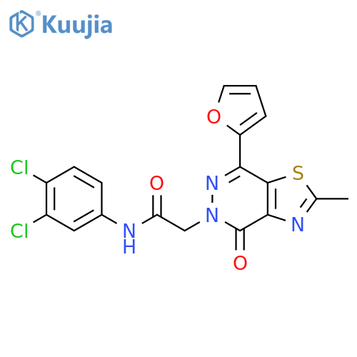 N-(3,4-dichlorophenyl)-2-7-(furan-2-yl)-2-methyl-4-oxo-4H,5H-1,3thiazolo4,5-dpyridazin-5-ylacetamide structure