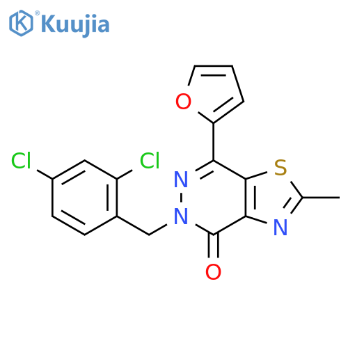 5-(2,4-dichlorophenyl)methyl-7-(furan-2-yl)-2-methyl-4H,5H-1,3thiazolo4,5-dpyridazin-4-one structure