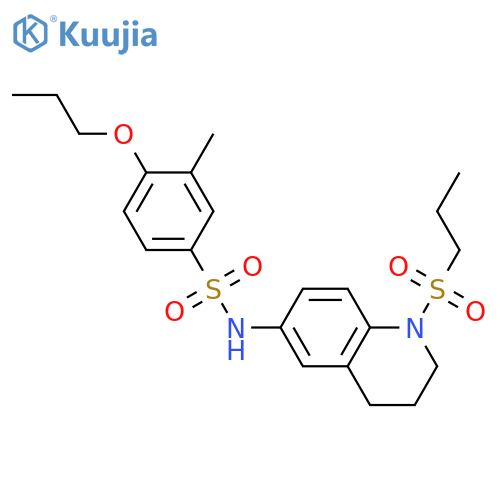 3-methyl-N-1-(propane-1-sulfonyl)-1,2,3,4-tetrahydroquinolin-6-yl-4-propoxybenzene-1-sulfonamide structure