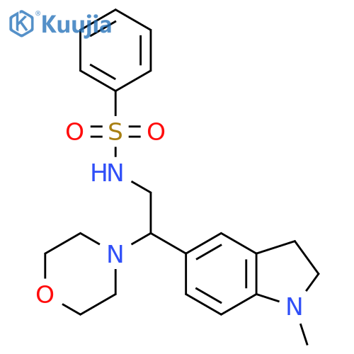 N-2-(1-methyl-2,3-dihydro-1H-indol-5-yl)-2-(morpholin-4-yl)ethylbenzenesulfonamide structure