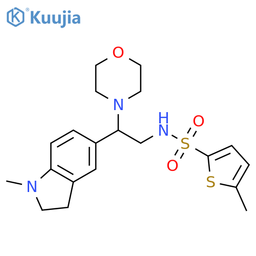 5-methyl-N-2-(1-methyl-2,3-dihydro-1H-indol-5-yl)-2-(morpholin-4-yl)ethylthiophene-2-sulfonamide structure