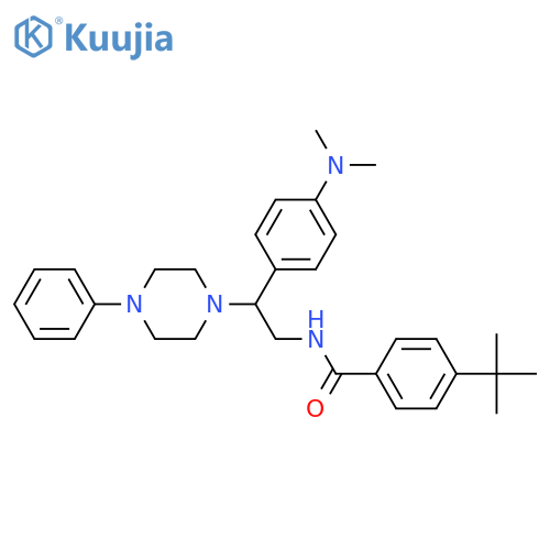 4-tert-butyl-N-{2-4-(dimethylamino)phenyl-2-(4-phenylpiperazin-1-yl)ethyl}benzamide structure