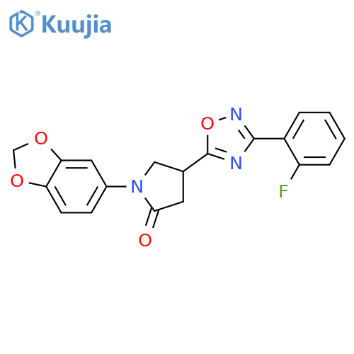 1-(2H-1,3-benzodioxol-5-yl)-4-3-(2-fluorophenyl)-1,2,4-oxadiazol-5-ylpyrrolidin-2-one structure