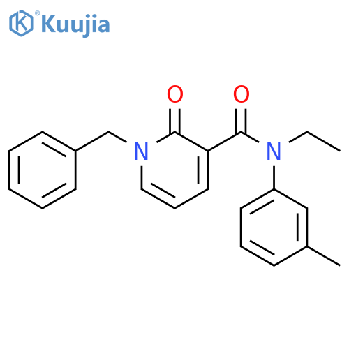 1-benzyl-N-ethyl-N-(3-methylphenyl)-2-oxo-1,2-dihydropyridine-3-carboxamide structure