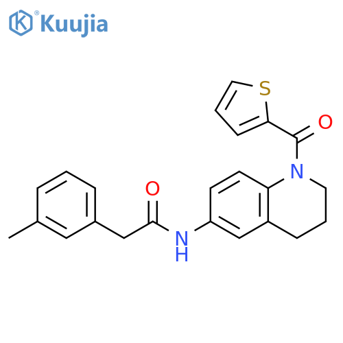 2-(3-methylphenyl)-N-[1-(thiophene-2-carbonyl)-3,4-dihydro-2H-quinolin-6-yl]acetamide structure