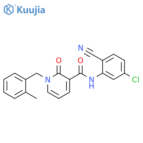 N-(5-chloro-2-cyanophenyl)-1-(2-methylphenyl)methyl-2-oxo-1,2-dihydropyridine-3-carboxamide structure