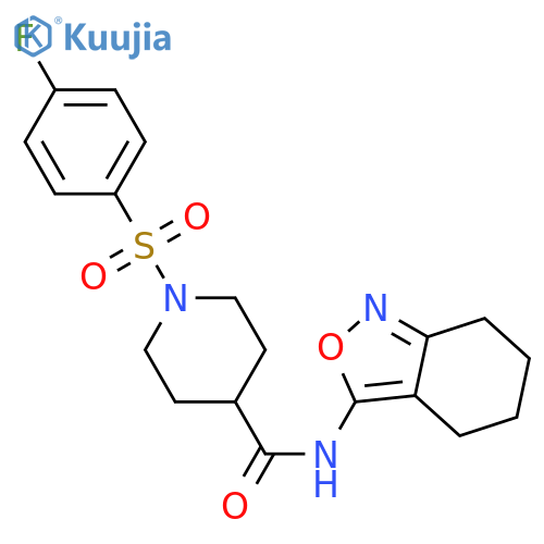 1-(4-fluorobenzenesulfonyl)-N-(4,5,6,7-tetrahydro-2,1-benzoxazol-3-yl)piperidine-4-carboxamide structure