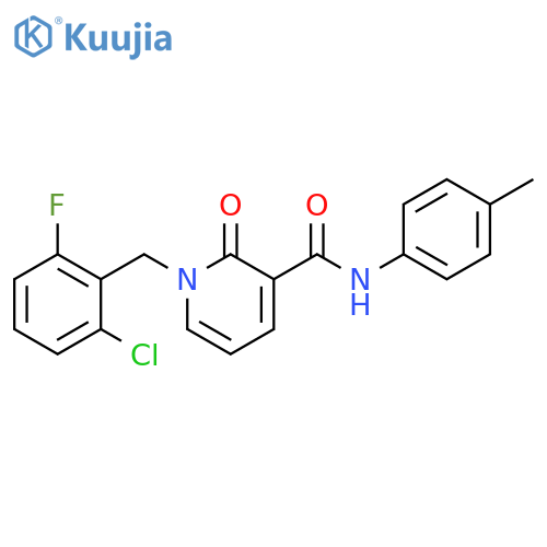 1-(2-chloro-6-fluorophenyl)methyl-N-(4-methylphenyl)-2-oxo-1,2-dihydropyridine-3-carboxamide structure