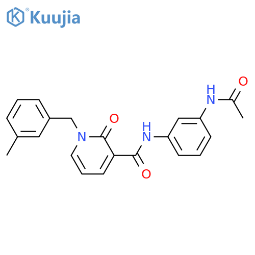 N-(3-acetamidophenyl)-1-(3-methylphenyl)methyl-2-oxo-1,2-dihydropyridine-3-carboxamide structure