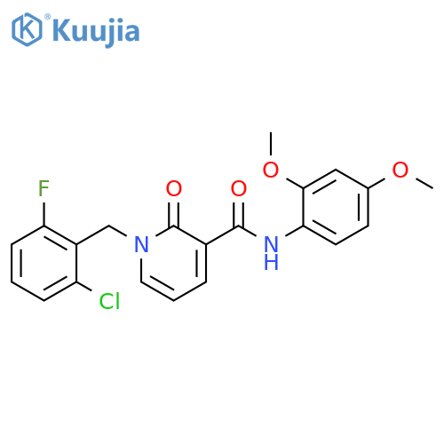1-(2-chloro-6-fluorophenyl)methyl-N-(2,4-dimethoxyphenyl)-2-oxo-1,2-dihydropyridine-3-carboxamide structure