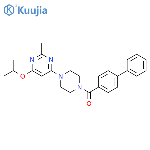 4-(4-{1,1'-biphenyl-4-carbonyl}piperazin-1-yl)-2-methyl-6-(propan-2-yloxy)pyrimidine structure