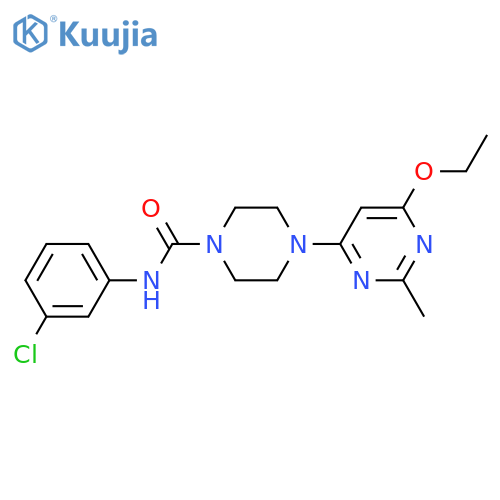 N-(3-chlorophenyl)-4-(6-ethoxy-2-methylpyrimidin-4-yl)piperazine-1-carboxamide structure