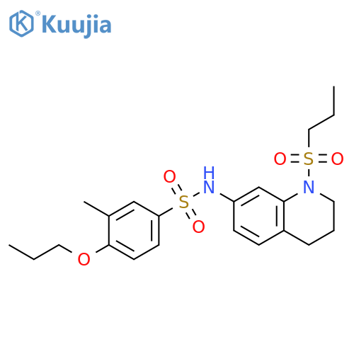 3-methyl-N-1-(propane-1-sulfonyl)-1,2,3,4-tetrahydroquinolin-7-yl-4-propoxybenzene-1-sulfonamide structure