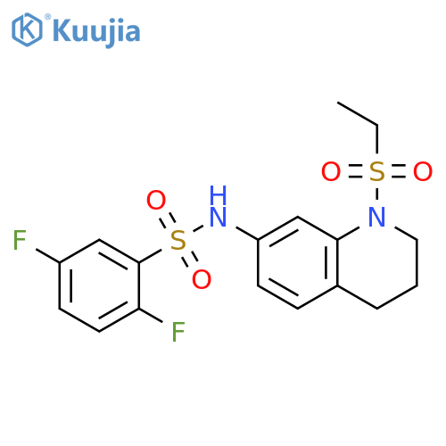 N-1-(ethanesulfonyl)-1,2,3,4-tetrahydroquinolin-7-yl-2,5-difluorobenzene-1-sulfonamide structure