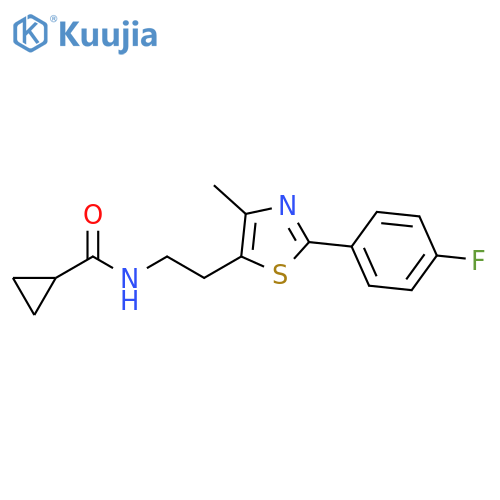 N-{2-2-(4-fluorophenyl)-4-methyl-1,3-thiazol-5-ylethyl}cyclopropanecarboxamide structure