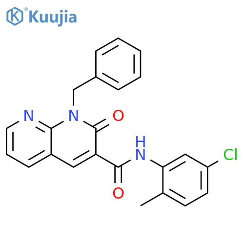 1-benzyl-N-(5-chloro-2-methylphenyl)-2-oxo-1,2-dihydro-1,8-naphthyridine-3-carboxamide structure