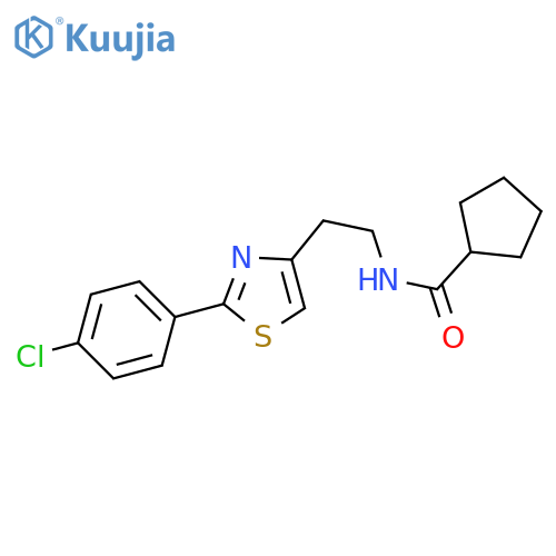 N-{2-2-(4-chlorophenyl)-1,3-thiazol-4-ylethyl}cyclopentanecarboxamide structure