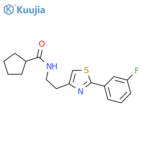 N-{2-2-(3-fluorophenyl)-1,3-thiazol-4-ylethyl}cyclopentanecarboxamide structure