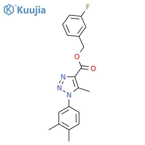 (3-fluorophenyl)methyl 1-(3,4-dimethylphenyl)-5-methyl-1H-1,2,3-triazole-4-carboxylate structure