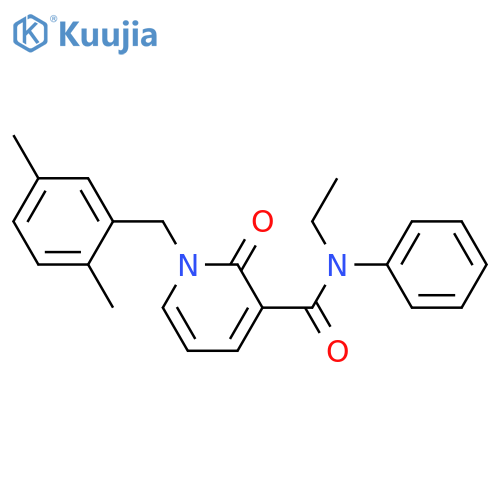 1-(2,5-dimethylphenyl)methyl-N-ethyl-2-oxo-N-phenyl-1,2-dihydropyridine-3-carboxamide structure