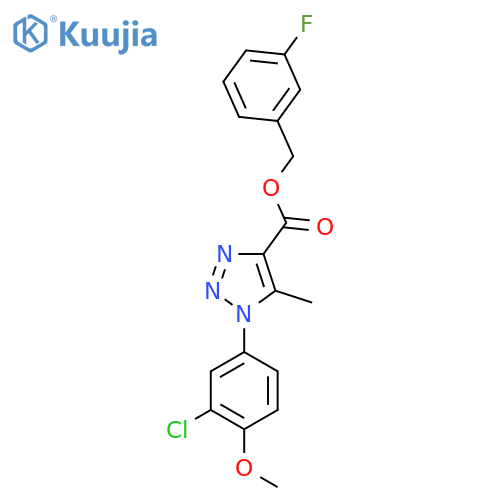 (3-fluorophenyl)methyl 1-(3-chloro-4-methoxyphenyl)-5-methyl-1H-1,2,3-triazole-4-carboxylate structure