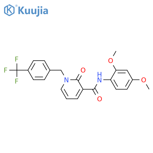 N-(2,4-dimethoxyphenyl)-2-oxo-1-{4-(trifluoromethyl)phenylmethyl}-1,2-dihydropyridine-3-carboxamide structure