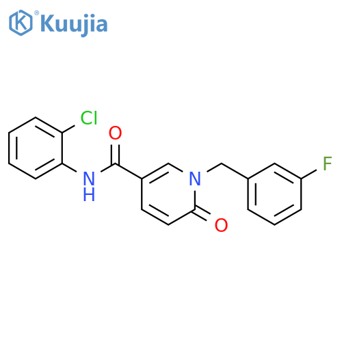 N-(2-chlorophenyl)-1-(3-fluorophenyl)methyl-6-oxo-1,6-dihydropyridine-3-carboxamide structure