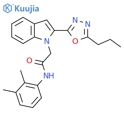N-(2,3-dimethylphenyl)-2-2-(5-propyl-1,3,4-oxadiazol-2-yl)-1H-indol-1-ylacetamide structure