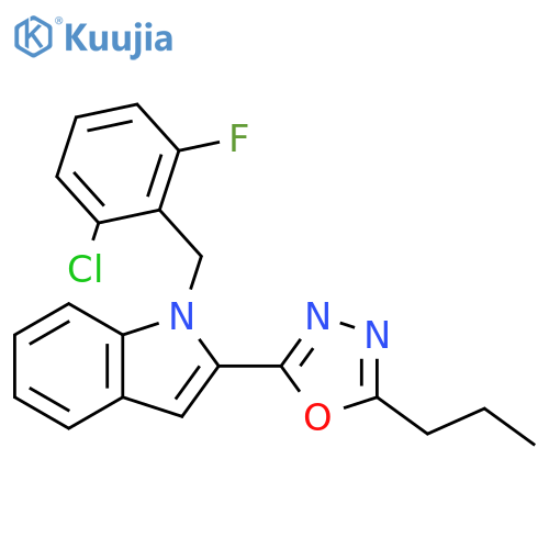 1-(2-chloro-6-fluorophenyl)methyl-2-(5-propyl-1,3,4-oxadiazol-2-yl)-1H-indole structure