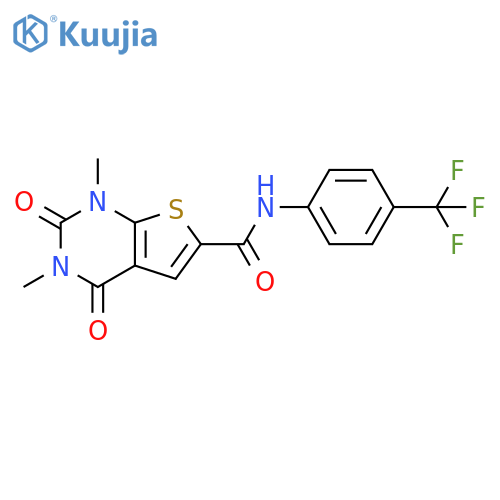 1,3-dimethyl-2,4-dioxo-N-4-(trifluoromethyl)phenyl-1H,2H,3H,4H-thieno2,3-dpyrimidine-6-carboxamide structure
