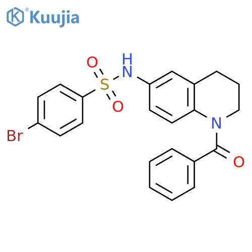 N-(1-benzoyl-1,2,3,4-tetrahydroquinolin-6-yl)-4-bromobenzene-1-sulfonamide structure