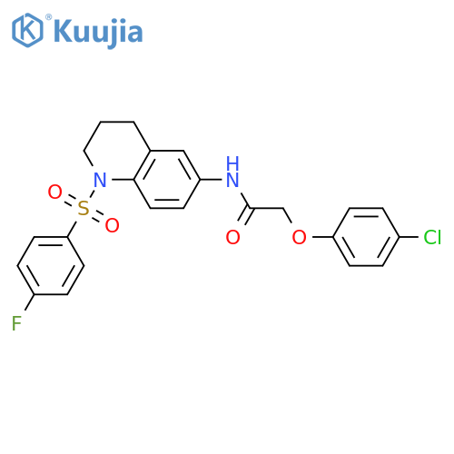 2-(4-chlorophenoxy)-N-1-(4-fluorobenzenesulfonyl)-1,2,3,4-tetrahydroquinolin-6-ylacetamide structure