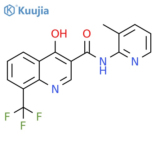 4-hydroxy-N-(3-methylpyridin-2-yl)-8-(trifluoromethyl)quinoline-3-carboxamide structure