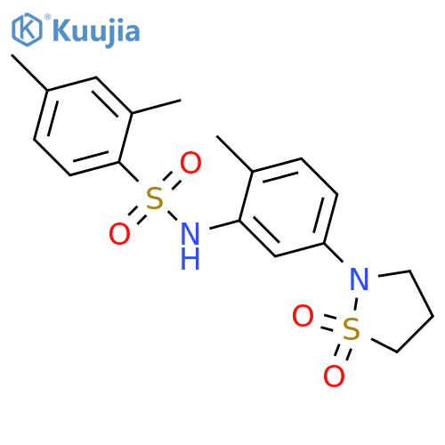 N-5-(1,1-dioxo-1lambda6,2-thiazolidin-2-yl)-2-methylphenyl-2,4-dimethylbenzene-1-sulfonamide structure