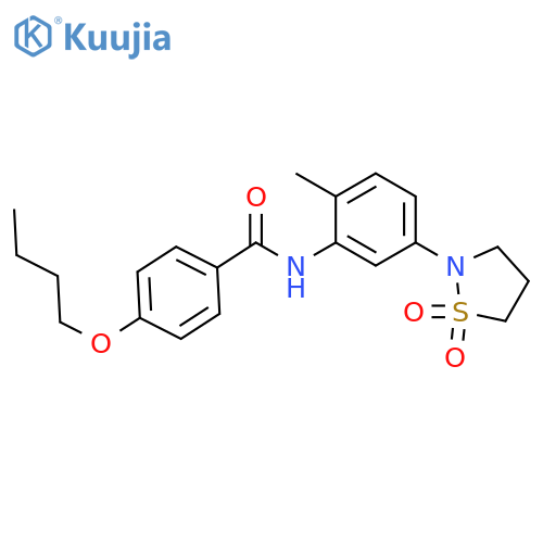 4-butoxy-N-5-(1,1-dioxo-1lambda6,2-thiazolidin-2-yl)-2-methylphenylbenzamide structure