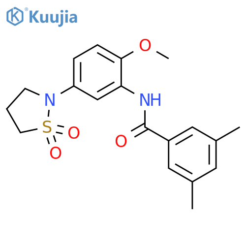 N-5-(1,1-dioxo-1lambda6,2-thiazolidin-2-yl)-2-methoxyphenyl-3,5-dimethylbenzamide structure