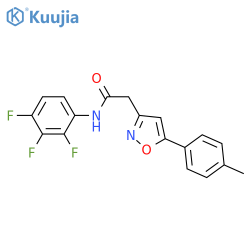 2-5-(4-methylphenyl)-1,2-oxazol-3-yl-N-(2,3,4-trifluorophenyl)acetamide structure