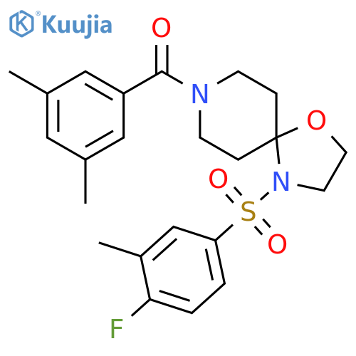 8-(3,5-dimethylbenzoyl)-4-(4-fluoro-3-methylbenzenesulfonyl)-1-oxa-4,8-diazaspiro4.5decane structure