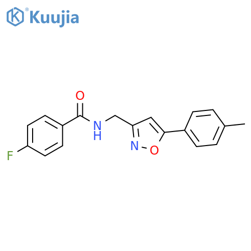 4-fluoro-N-{5-(4-methylphenyl)-1,2-oxazol-3-ylmethyl}benzamide structure