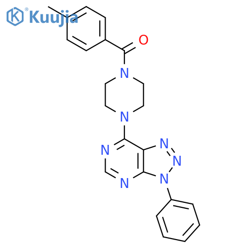 1-(4-methylbenzoyl)-4-{3-phenyl-3H-1,2,3triazolo4,5-dpyrimidin-7-yl}piperazine structure