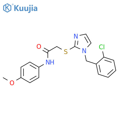 2-({1-(2-chlorophenyl)methyl-1H-imidazol-2-yl}sulfanyl)-N-(4-methoxyphenyl)acetamide structure