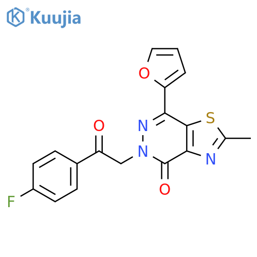 5-2-(4-fluorophenyl)-2-oxoethyl-7-(furan-2-yl)-2-methyl-4H,5H-1,3thiazolo4,5-dpyridazin-4-one structure