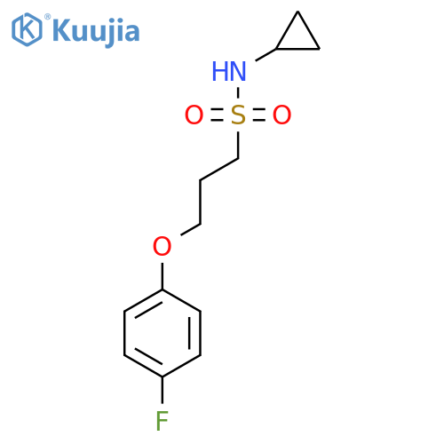 N-cyclopropyl-3-(4-fluorophenoxy)propane-1-sulfonamide structure