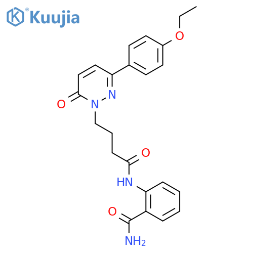 2-{4-3-(4-ethoxyphenyl)-6-oxo-1,6-dihydropyridazin-1-ylbutanamido}benzamide structure