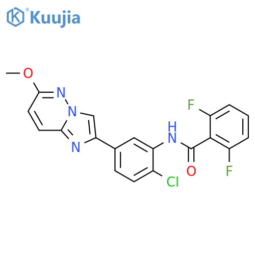 N-(2-chloro-5-{6-methoxyimidazo1,2-bpyridazin-2-yl}phenyl)-2,6-difluorobenzamide structure