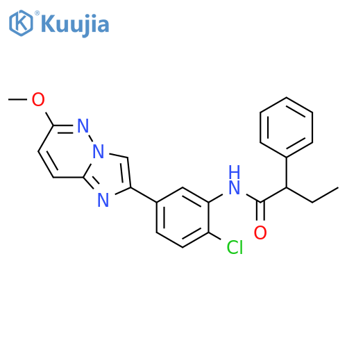 N-(2-chloro-5-{6-methoxyimidazo1,2-bpyridazin-2-yl}phenyl)-2-phenylbutanamide structure